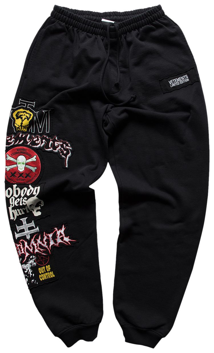 Vetements Metal Patched Logo Sweatpants Black