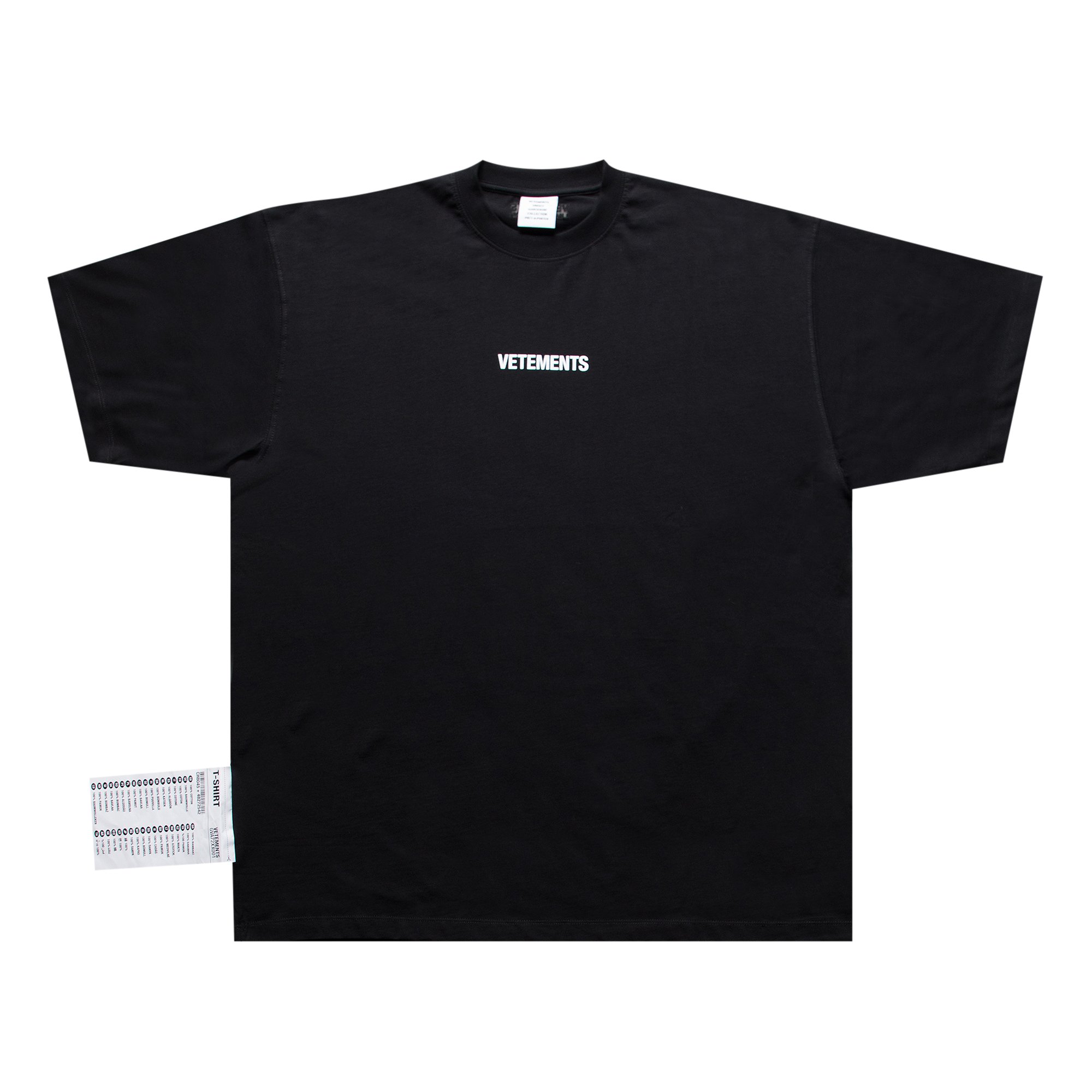 Vetements Logo Label T-Shirt 'Black' | GOAT