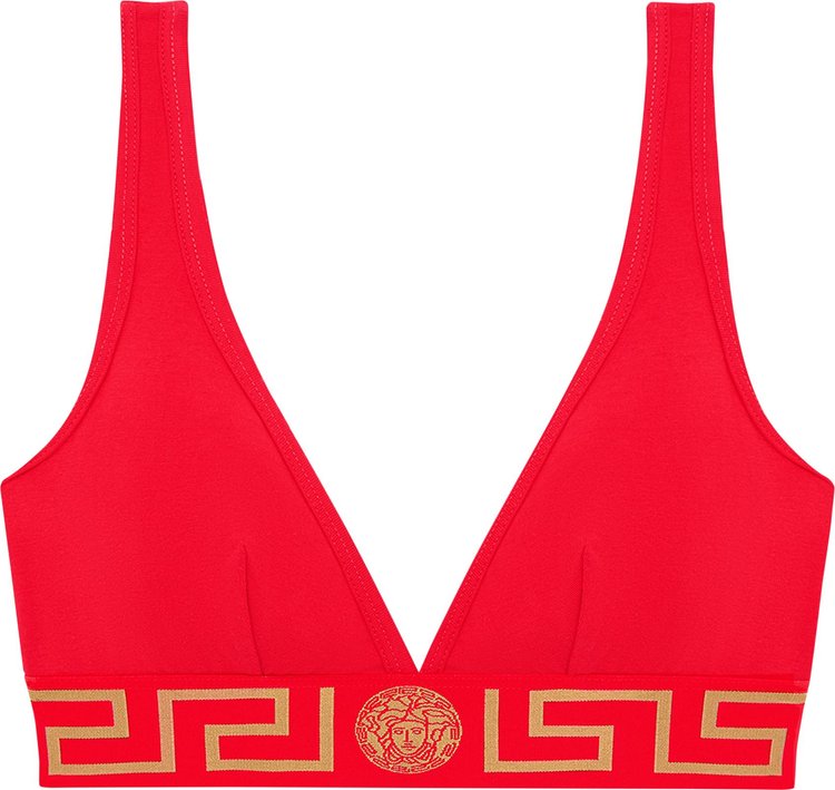 Buy Versace Greca Border Bralette 'Red' - AUD01047 A232741 A1203 | GOAT