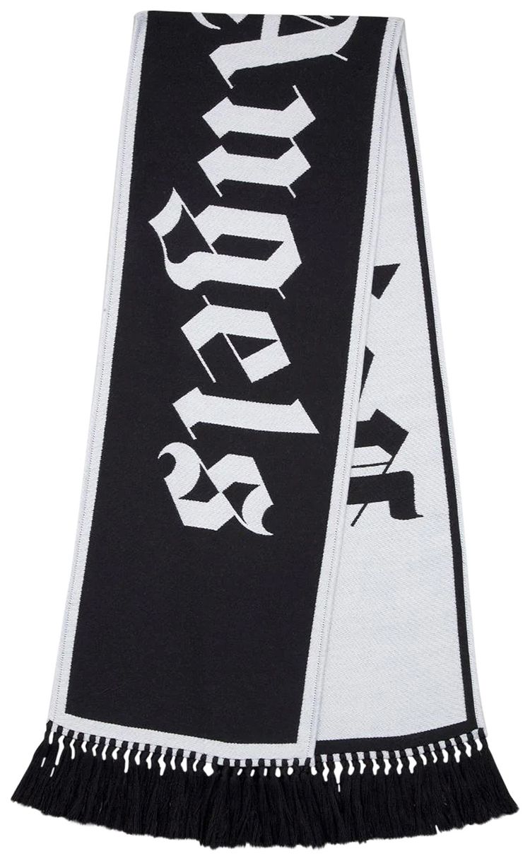 Palm Angels Macro Logo Scarf BlackWhite