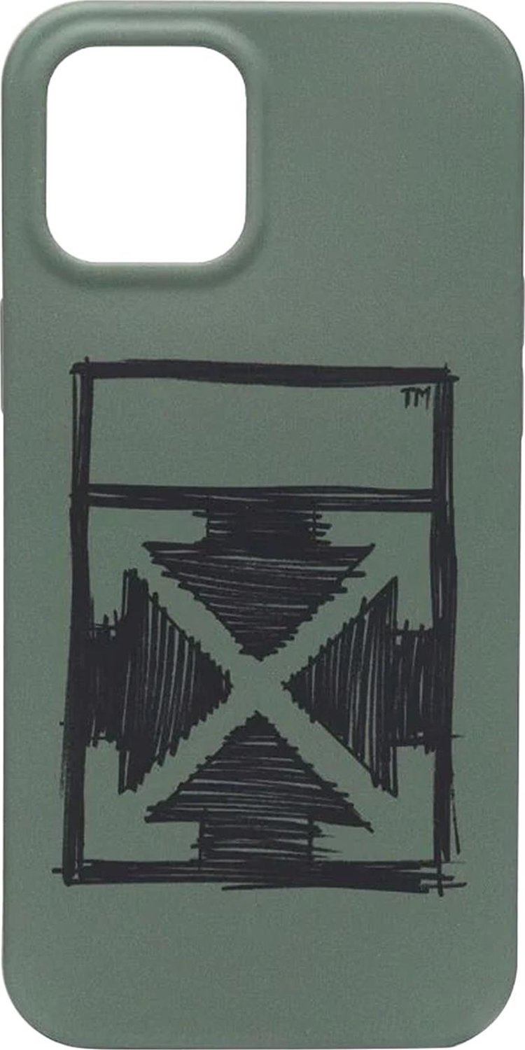 Off White Negative Mark iPhone 12 Pro Max Case GreenBlack