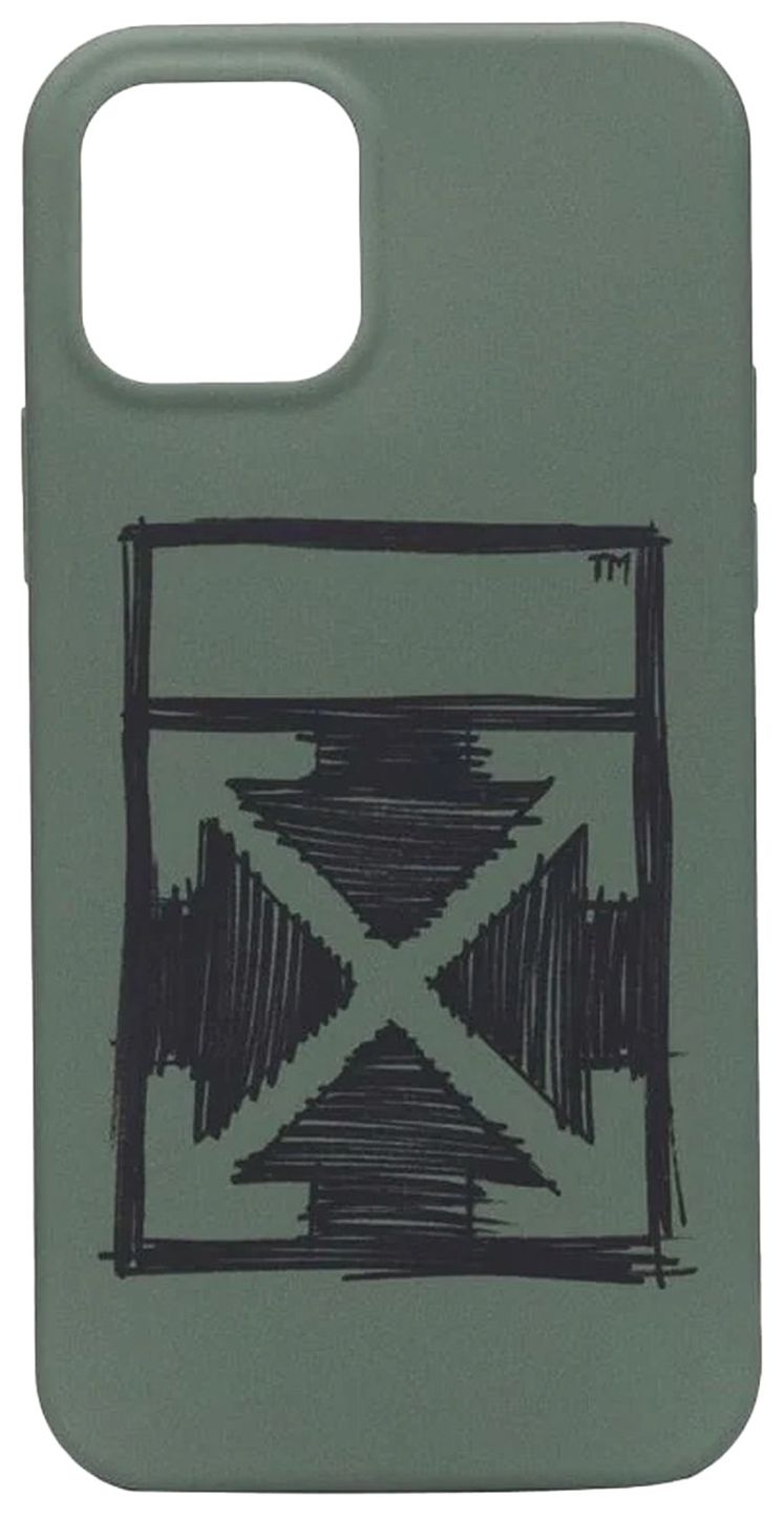Off White Negative Mark iPhone 12 Pro Case GreenBlack