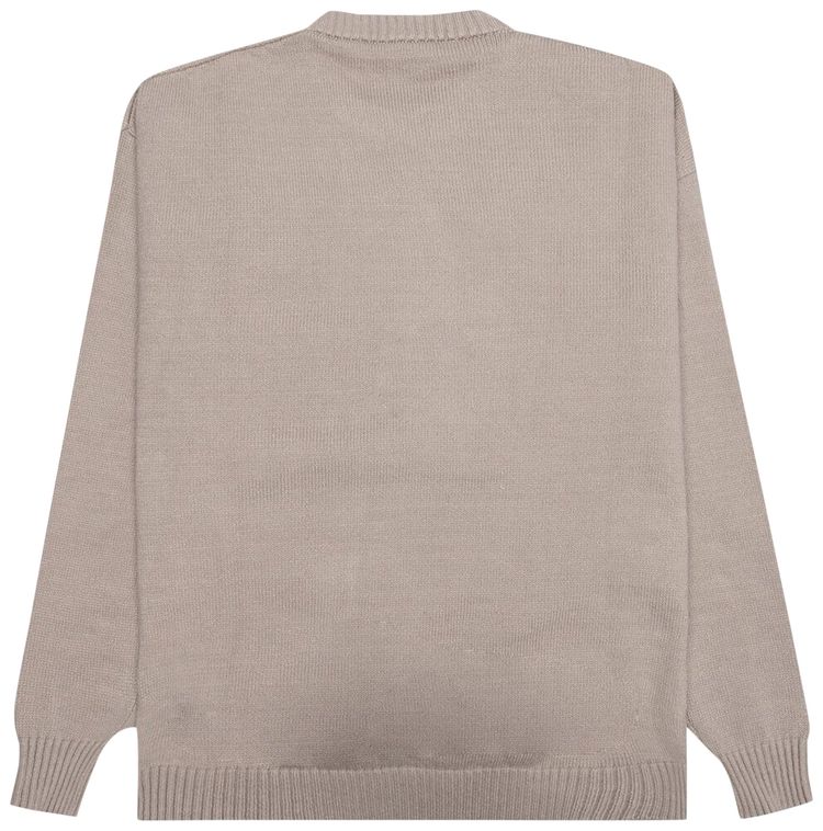 Off White OW Logo Allover Knit Crew Abbey Stone