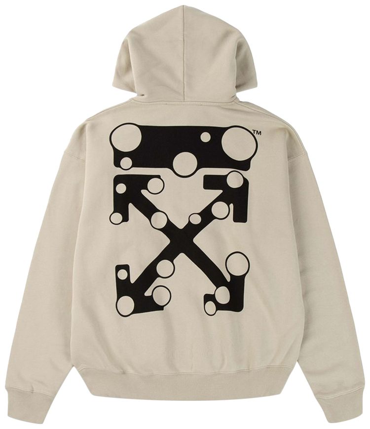 Off White Bubble Arrow Skate Hoodie Abbey Stone