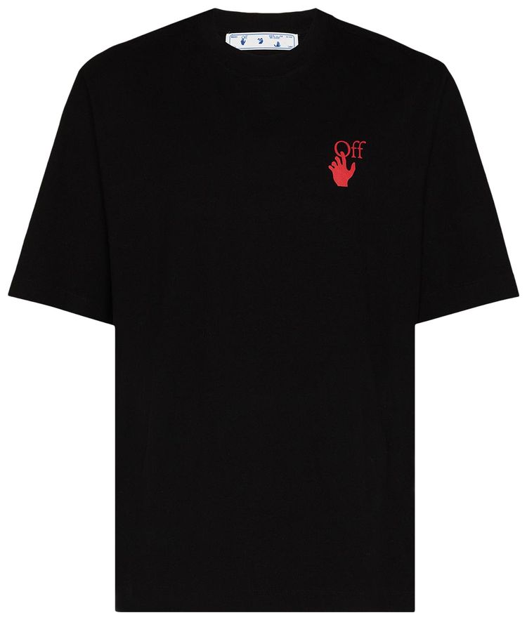 Off White Starred Arrow Short Sleeve Skate Tee BlackRed