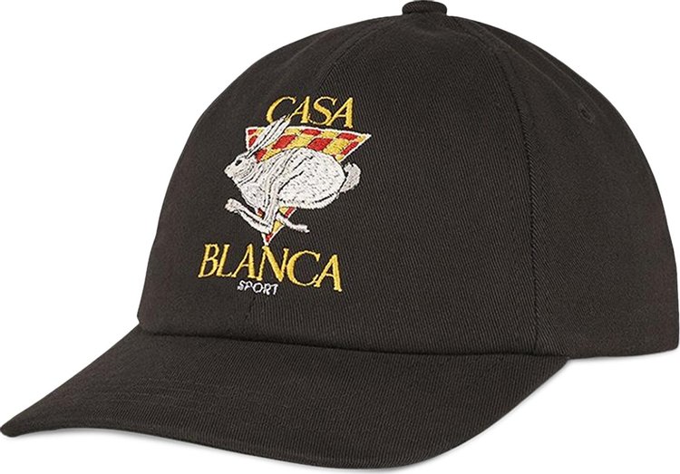 Casablanca Twill Cap 'Black/Casa Sport Rabbit'