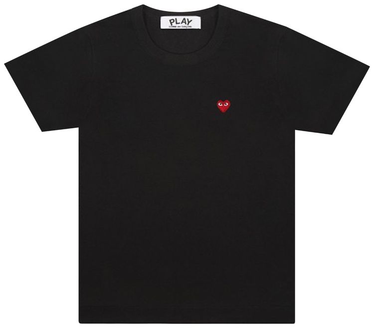Comme des Garcons PLAY Heart Logo T Shirt Black