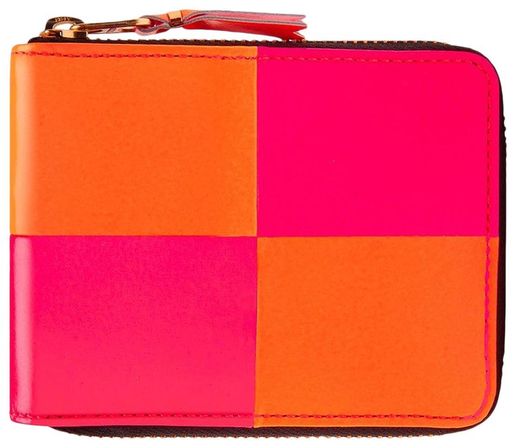 Comme des Garcons Wallet Fluo Squares Wallet OrangePink