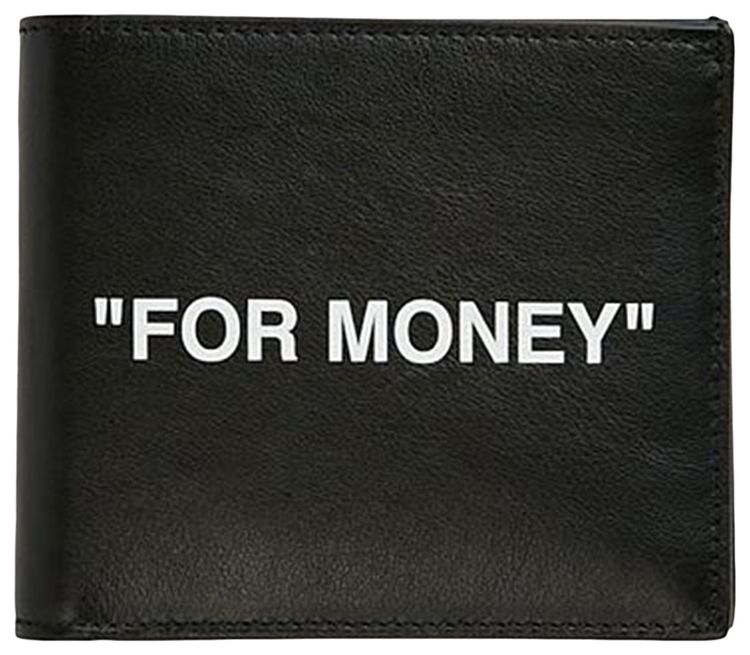 Off White Quote Bifold Wallet BlackWhite