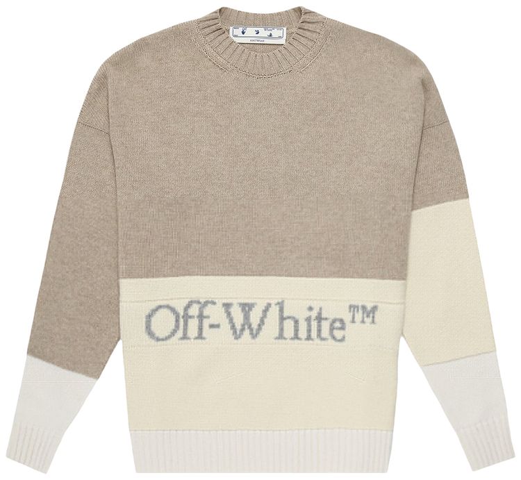 Off White Blocked Knit Crewneck Tofu