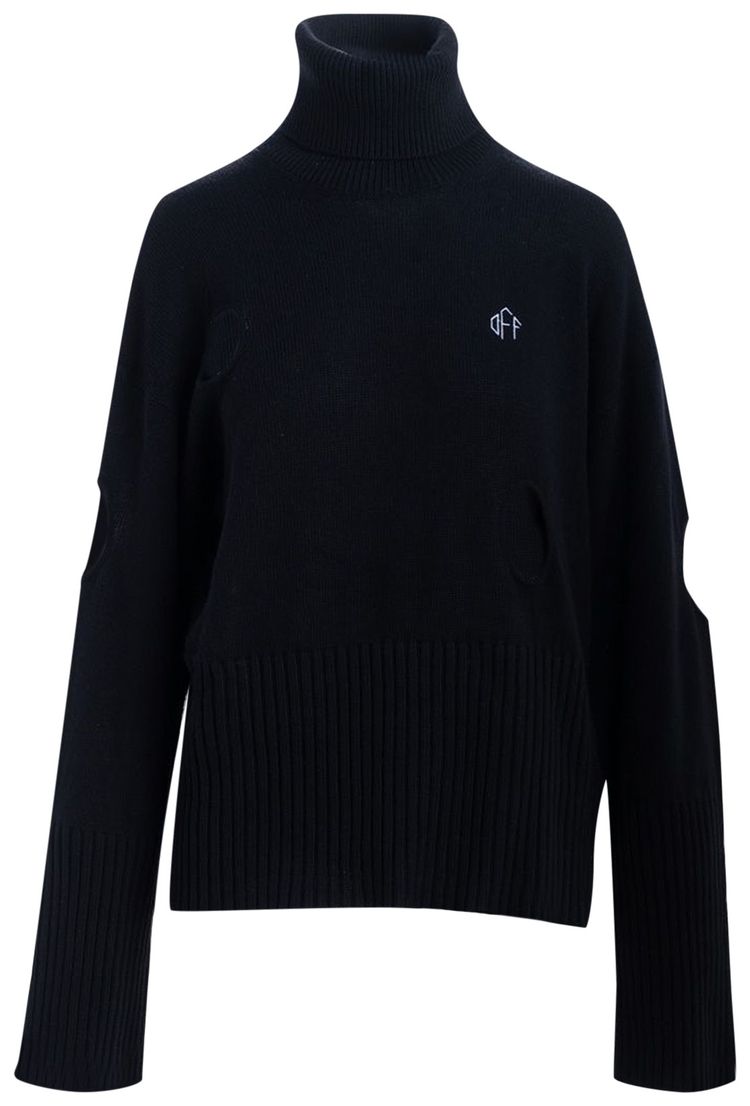 Off White Basic Turtleneck BlackWhite