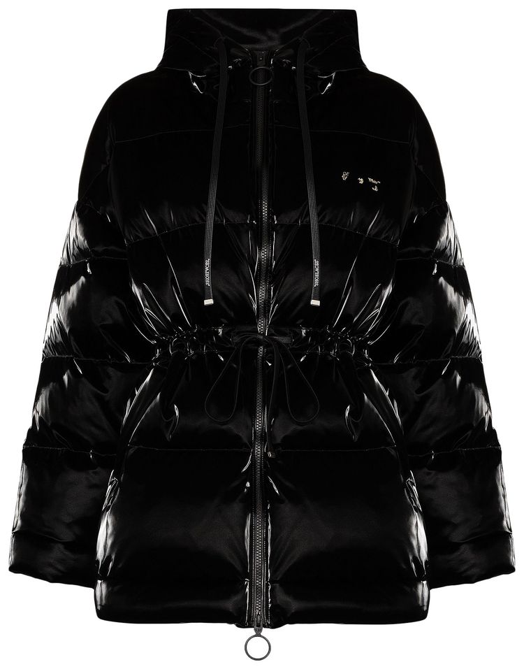Off White Belted Puffer Black