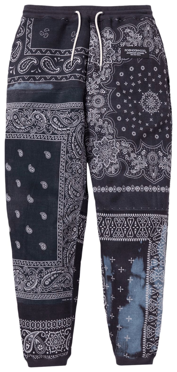 Neighborhood Bandana Chopped Sweatpants Black