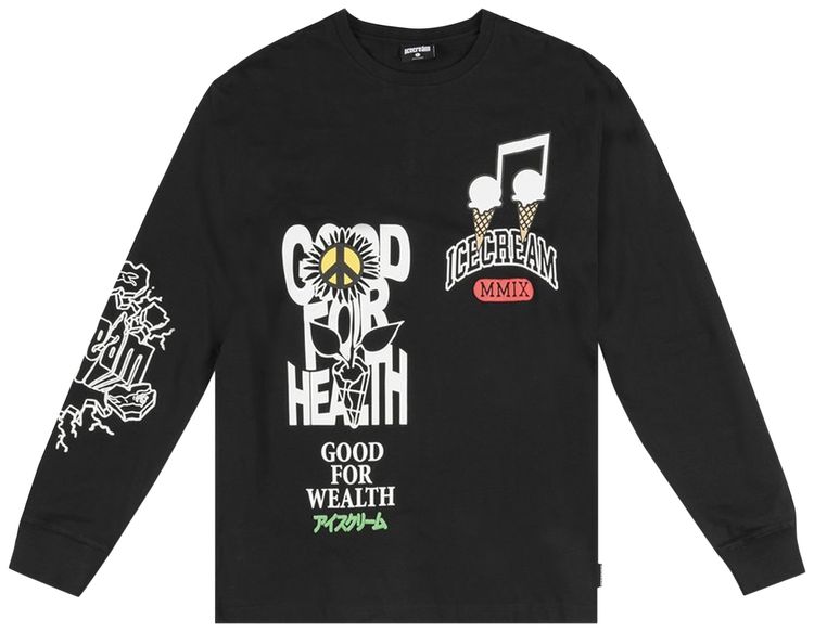 Icecream Limits Long Sleeve Knit T Shirt Black