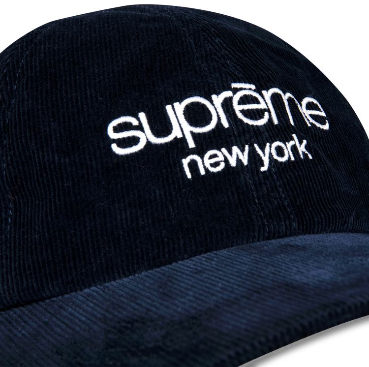 Supreme GORE TEX Corduroy Classic Logo 6 Panel Navy