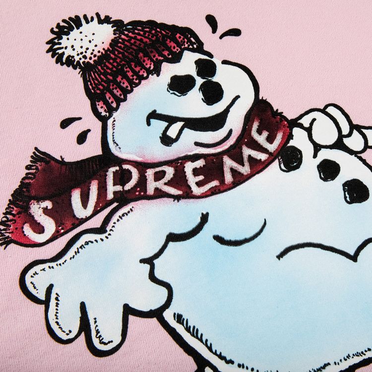 Supreme Snowman Hooded Sweatshirt Light Pink