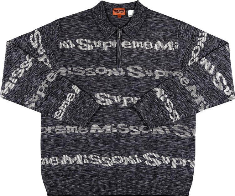 Supreme x Missoni Zip Long-Sleeve Polo 'Black'