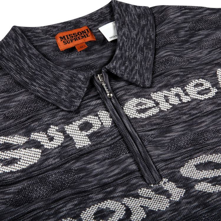 Supreme x Missoni Zip Long Sleeve Polo Black