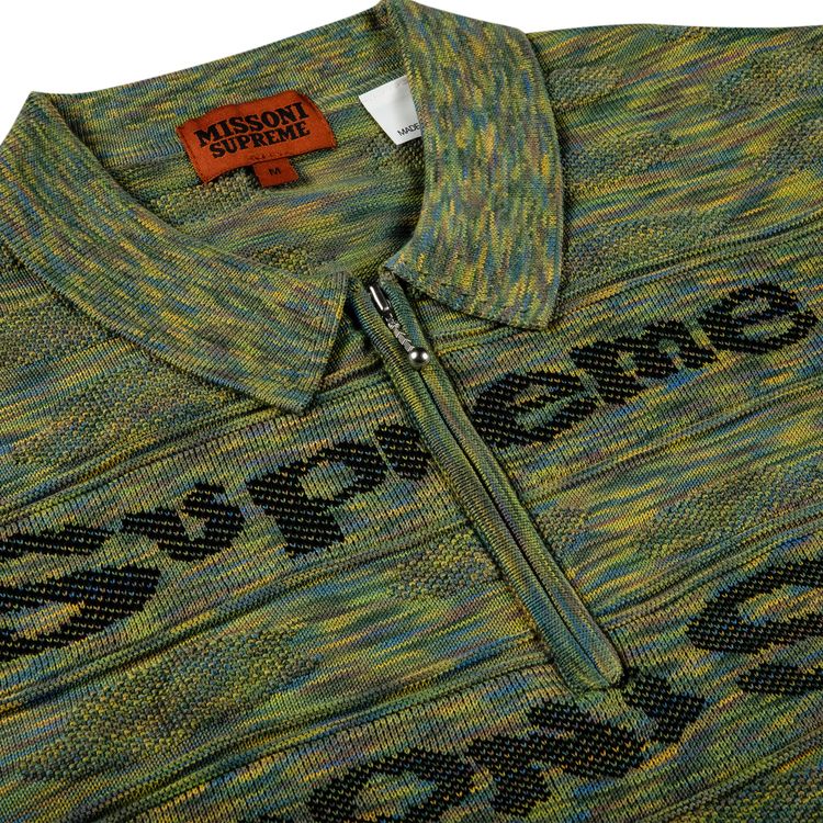 Supreme x Missoni Zip Long Sleeve Polo Lime