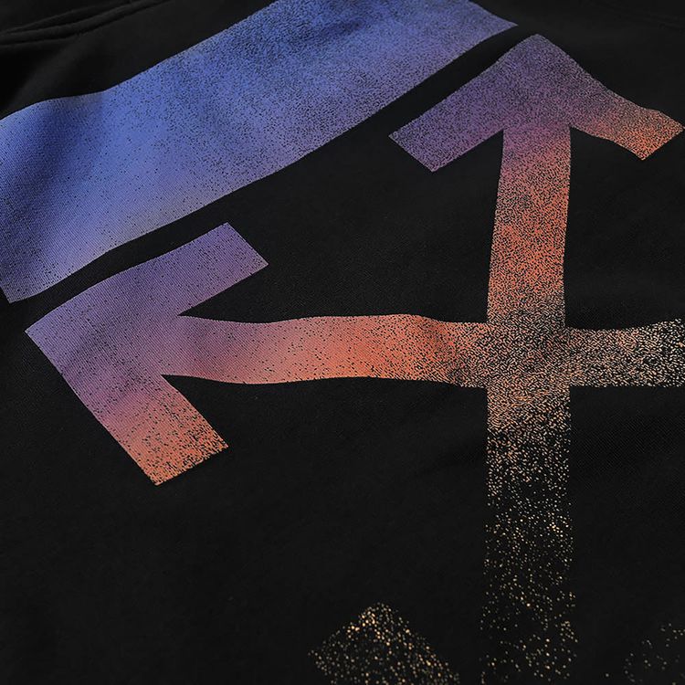 Off White Degrade Arrow Slim Hoodie BlackMulticolor