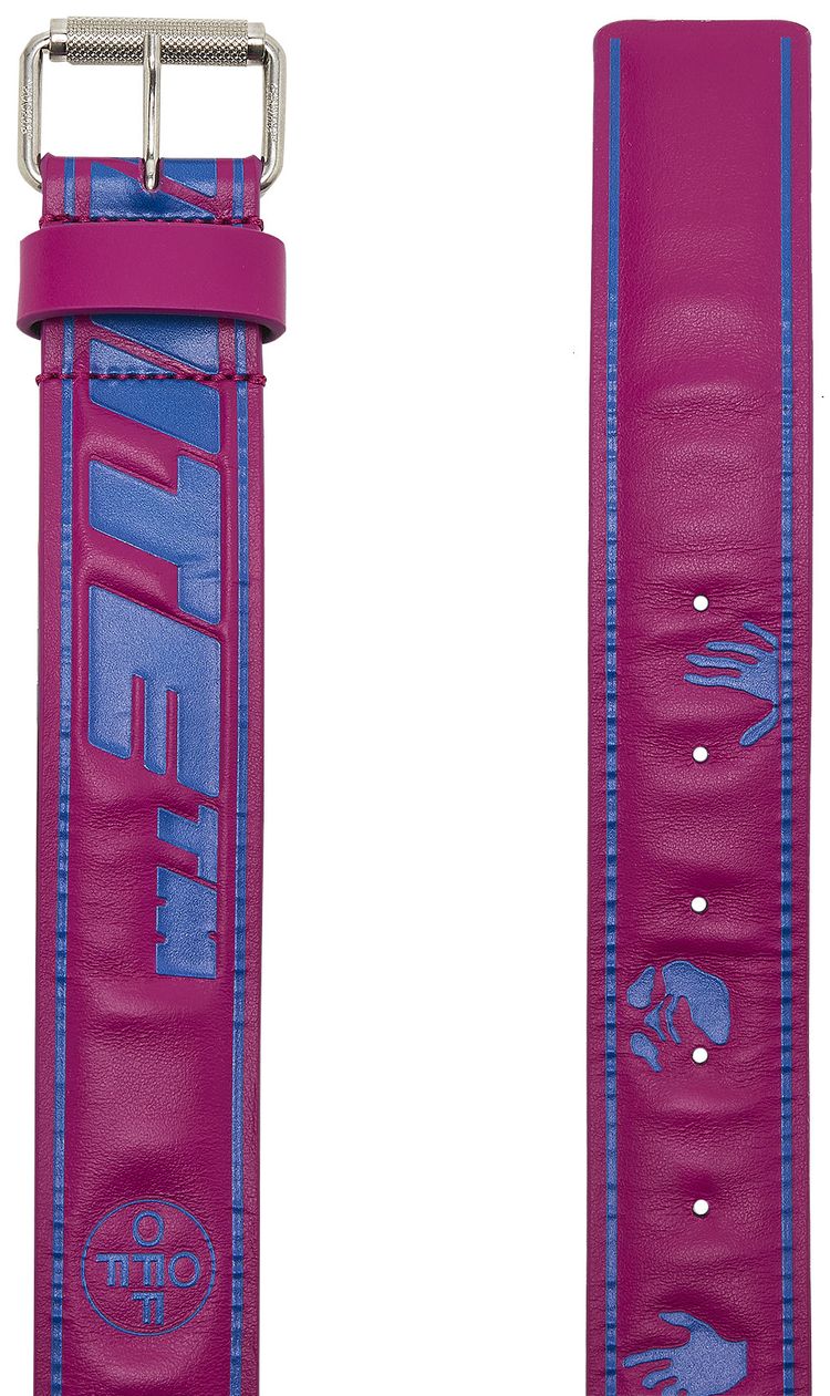 Off White Rollercoaster Buckle Belt FuchsiaBlue