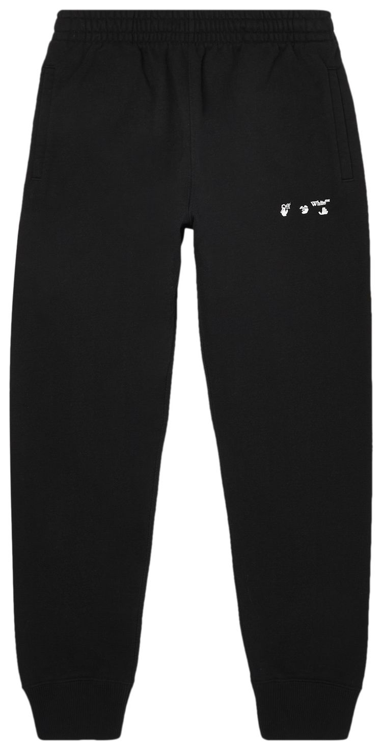 Off White Logo Short Cuff Sweatpant Black