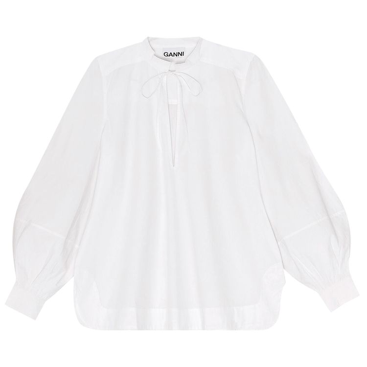 GANNI Cotton Popplin Top Bright White