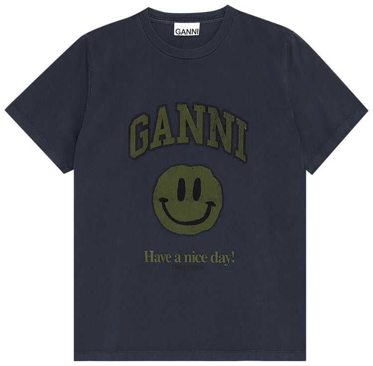 GANNI Basic Cotton Jersey Tee Phantom