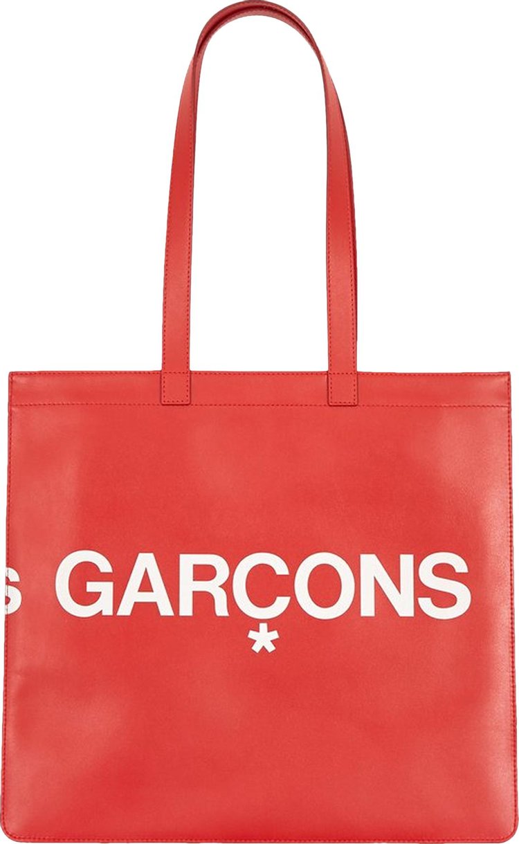 Comme des Garcons Wallet Huge Logo Tote Red