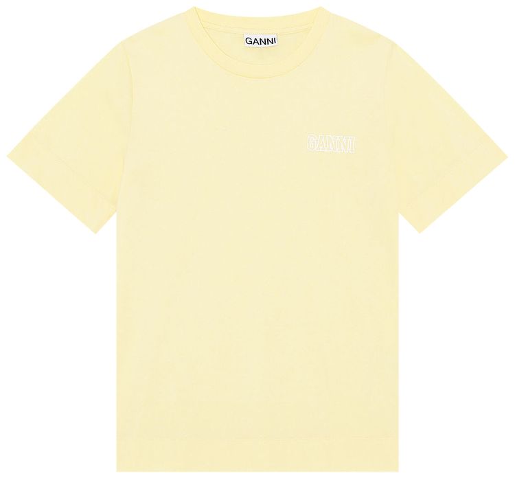 GANNI O Neck T Shirt Anise Flower