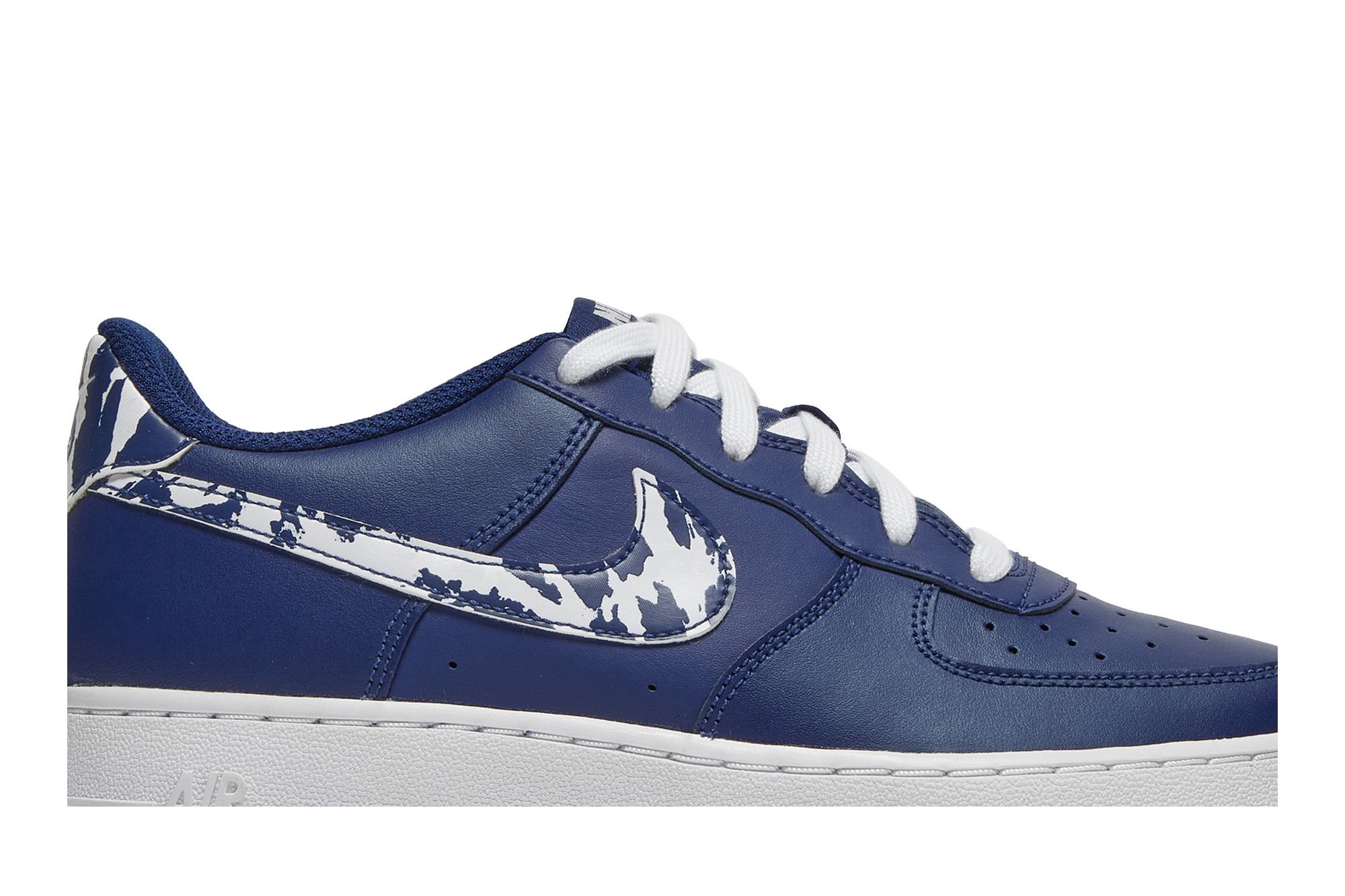 Size 4.0 Air Force 1 LV8 1 GS 'Splatter Swoosh - Blue Void'