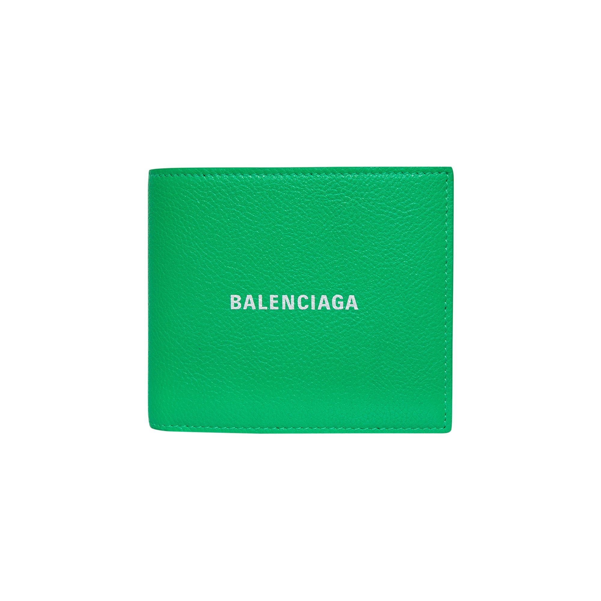 BALENCIAGA ペーパーミニウォレット コンパクト財布 レザー グリーン