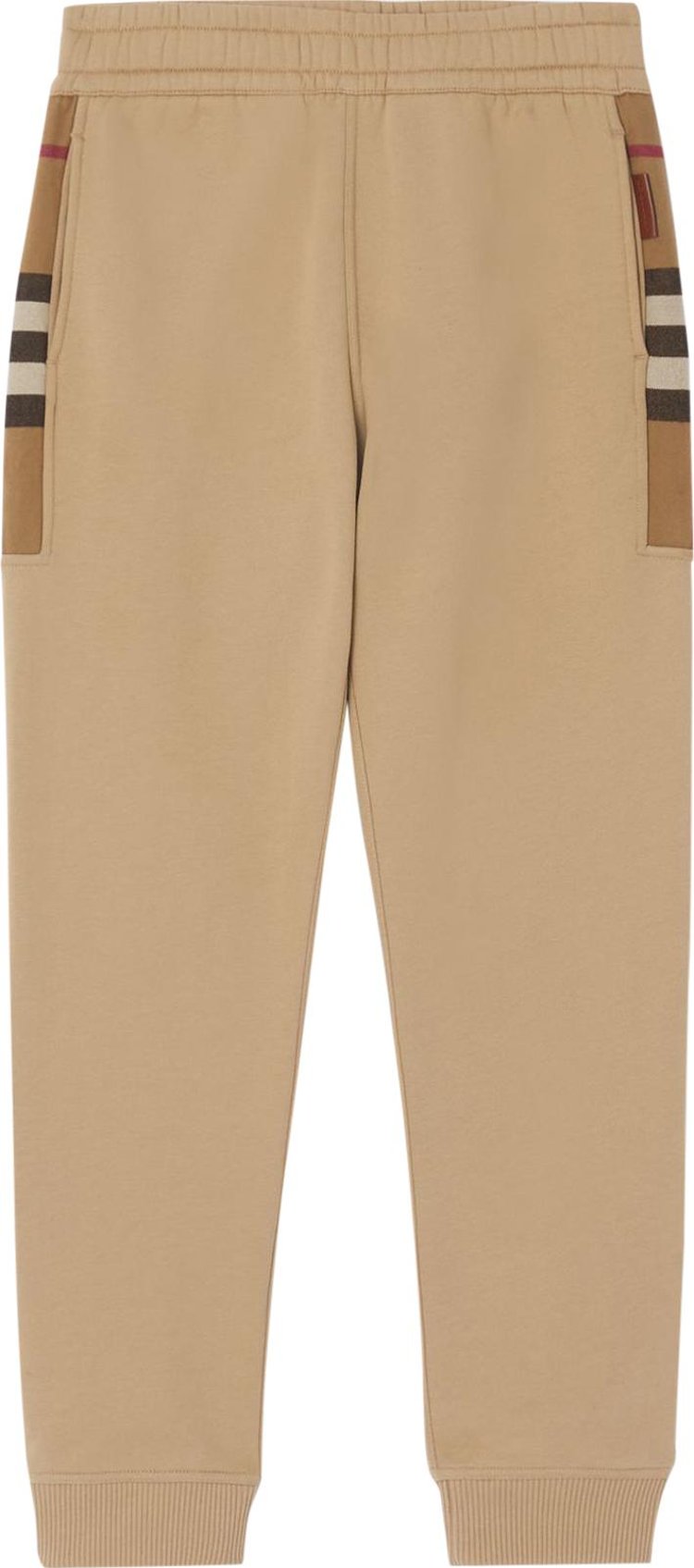 Buy Burberry Check Side Panel Sweatpants 'Camel' - 8045014