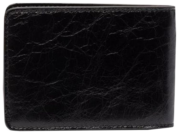 Palm Angels Crinkle Leather Cardholder BlackWhite