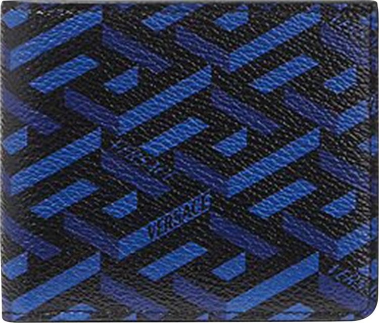Versace La Greca Signature Bifold Wallet 'Navy/Black'