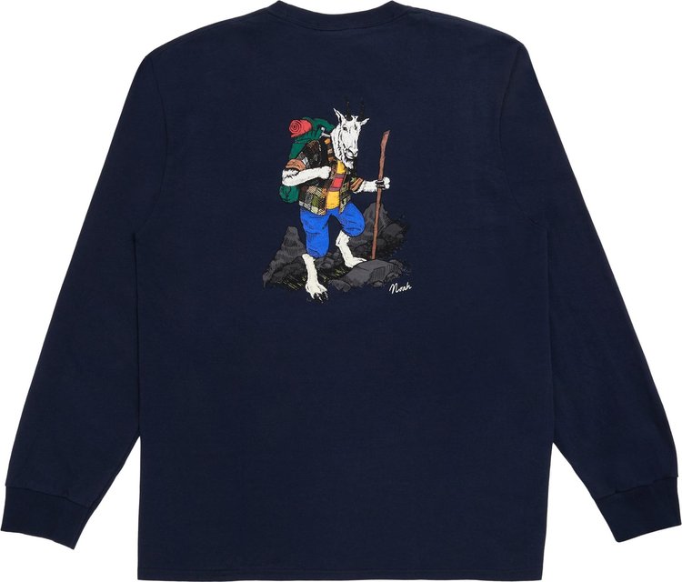 Noah Long Sleeve Mountain Goat Tee Deep Navy