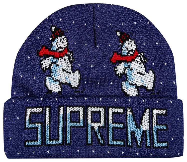 Supreme Snowman Beanie Light Navy