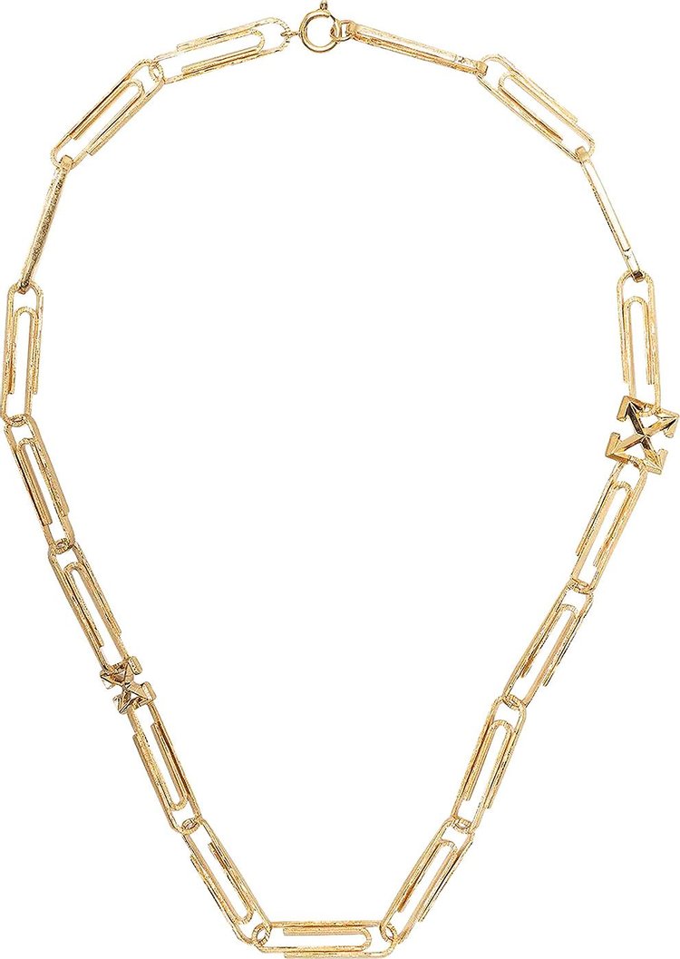 Buy Off-White Paperclip Necklace 'Gold' - OWOB034R21MET0017600