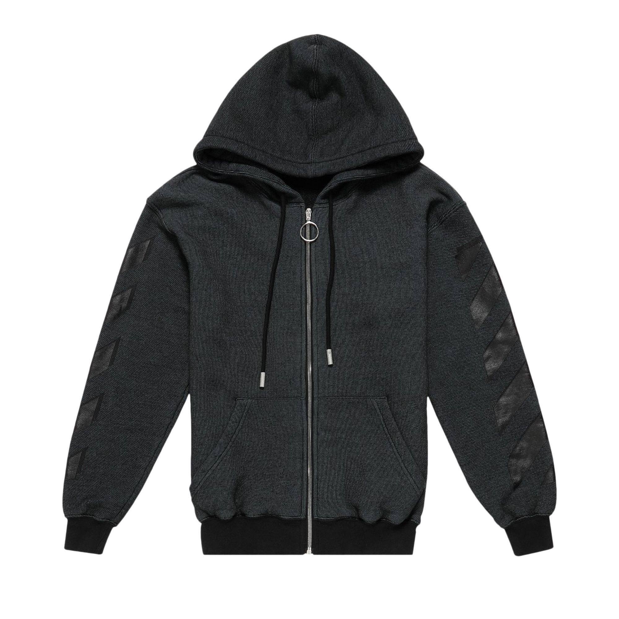 Buy Off White Rubber Arrow Zip Up Hoodie Black OWBE005F21JER0021010 GOAT