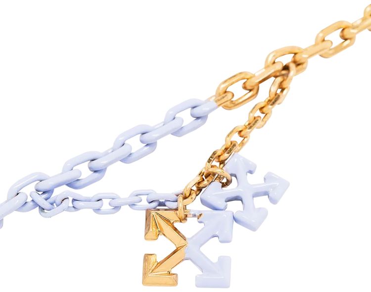 Off White Painted Arrow Ankle Bracelet GoldLilac
