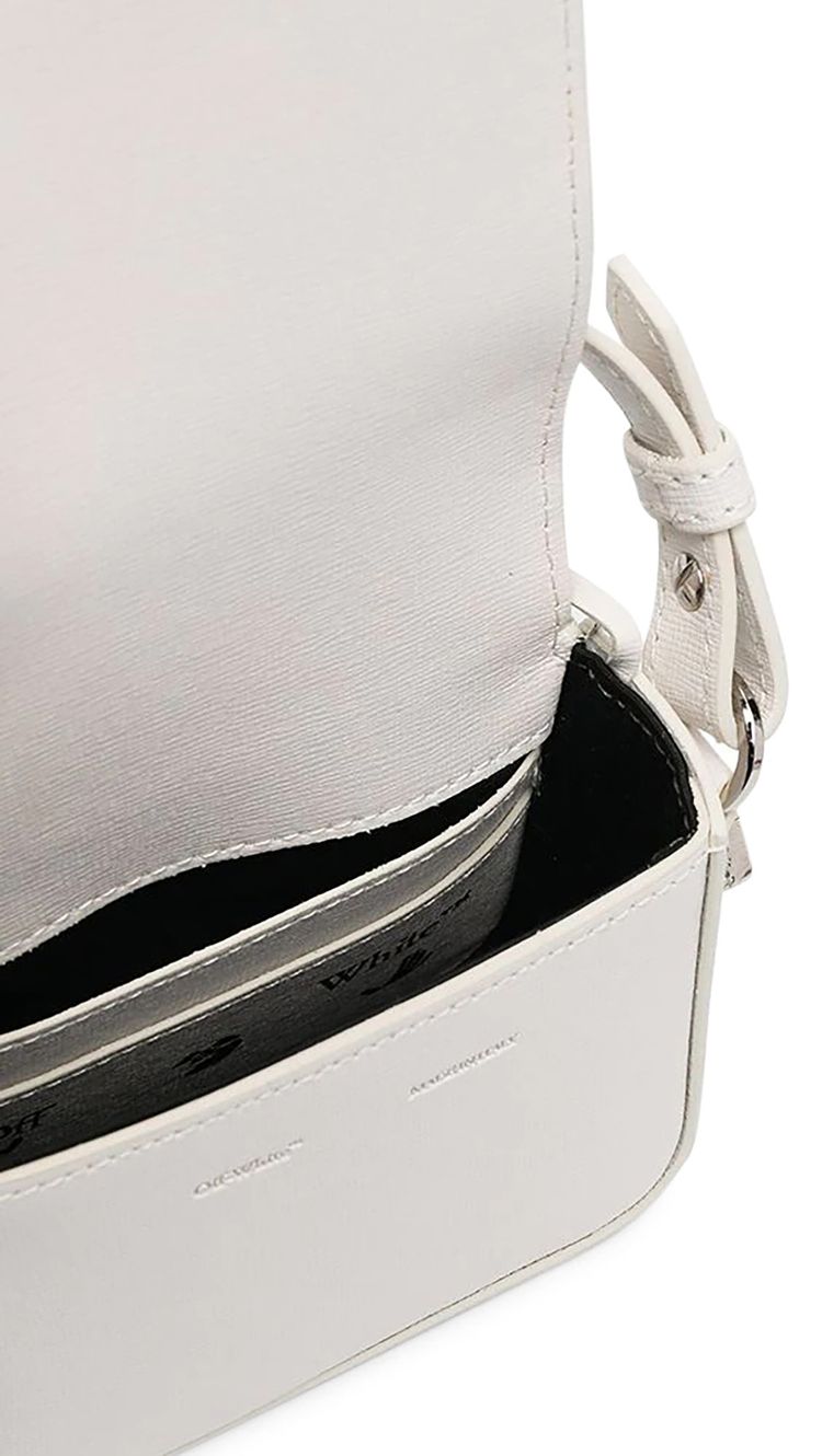 Off White Diag Baby Flap Shoulder Bag WhiteBlack