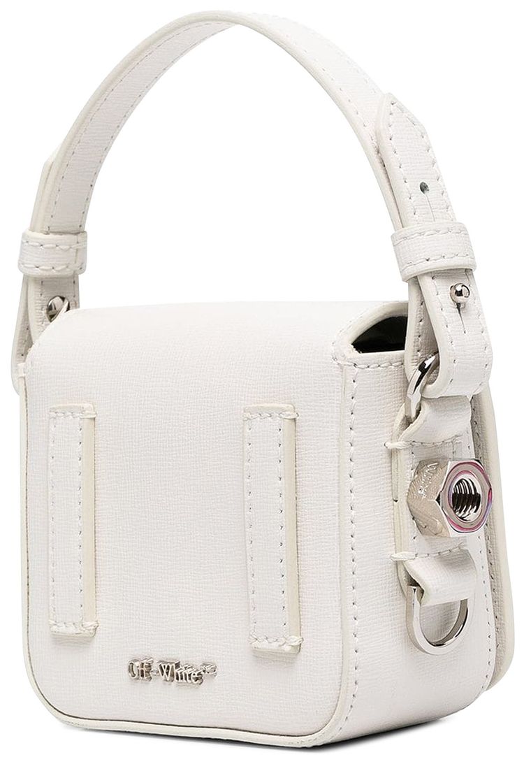 Off White Diag Baby Flap Shoulder Bag WhiteBlack