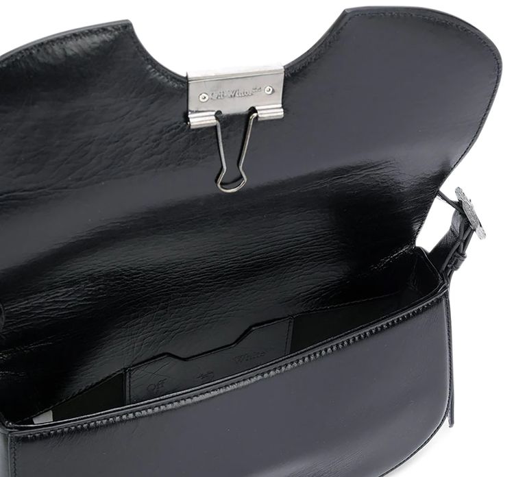 Off White Swiss Flap Shoulder Bag Black