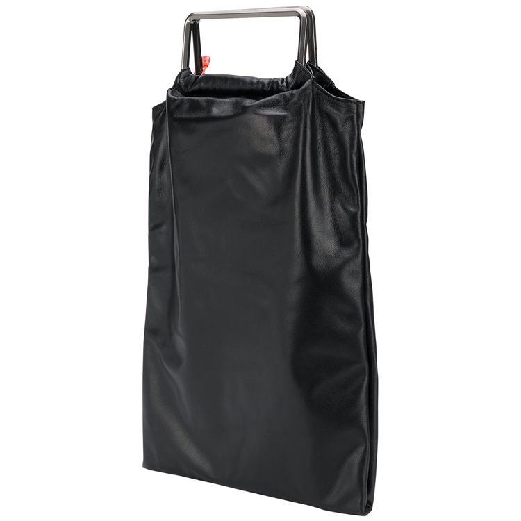 Off White Leather Med Allen Snap Tote Bag Black