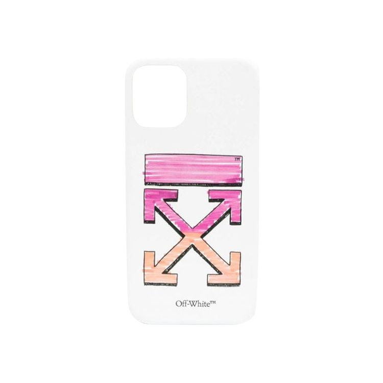 Off White Marker iPhone 12 Mini Case WhiteFuchsia