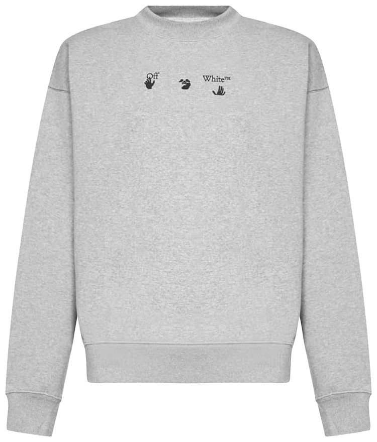 Off White Negative Mark Skate Crewneck Melange GreyBlack