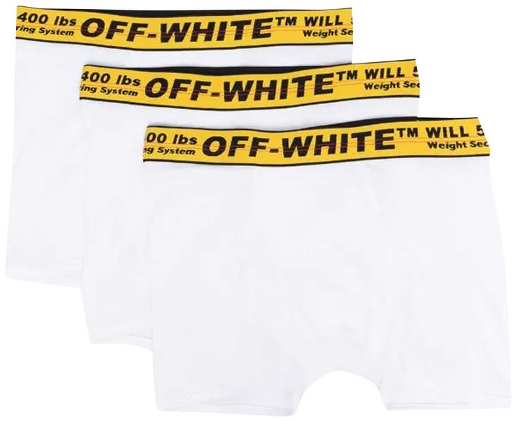 Off White Classic Industrial Boxers 3 Pack WhiteYellow