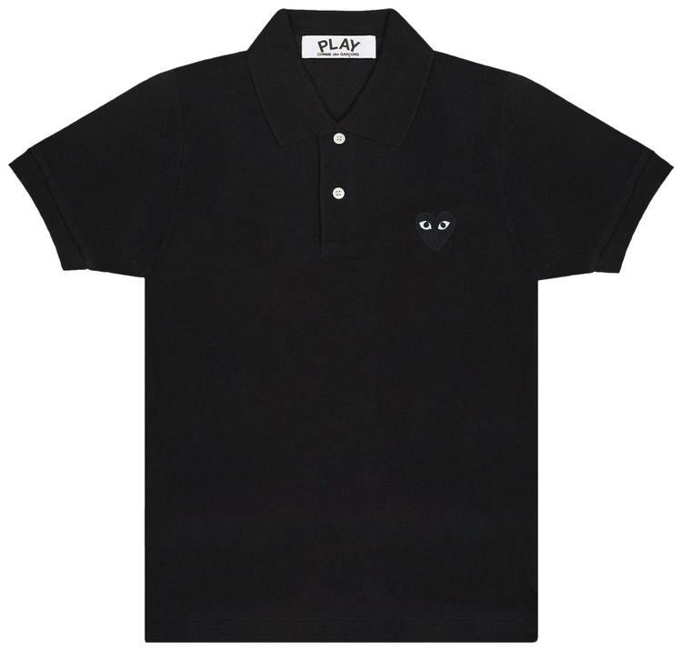 Comme des Garcons PLAY Heart Polo Black