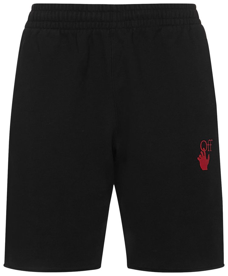 Off White Starred Arrow Sweatshorts BlackRed