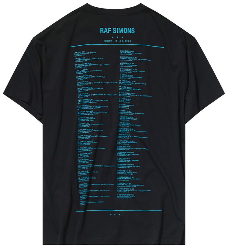 Raf Simons Ataraxia Tour Big Fit T Shirt Black